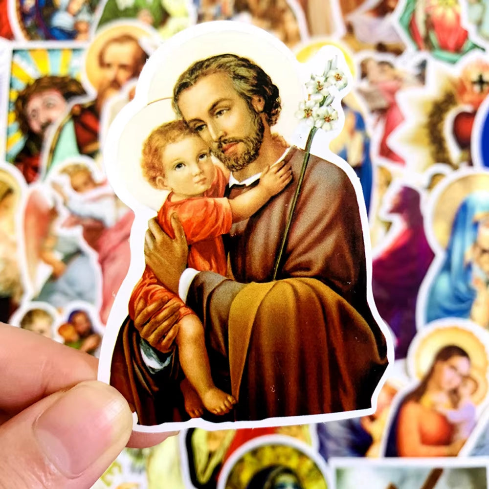 10/30/50/68Pcs Jesus Christian Religion Stickers Phone Laptop Car Case Freezer Luggage Wall Waterpoof DIY Graffiti Sticker Toy