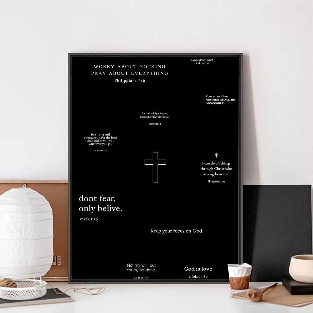 Bible Verse Jesus Christ Christian Poster No Framed Kraft Club Bar Paper Vintage Poster Wall Art Painting Bedroom Study Stickers