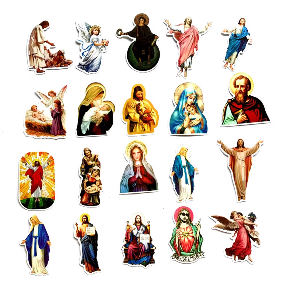 10/30/50/68Pcs Jesus Christian Religion Stickers Phone Laptop Car Case Freezer Luggage Wall Waterpoof DIY Graffiti Sticker Toy