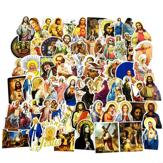 10/30/50/68Pcs Jesus Christian Religion Stickers Phone Laptop Car Case Freezer Luggage Wall Waterpoof DIY Graffiti Sticker Toy