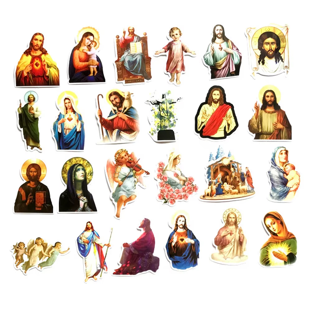 10/30/50/68Pcs Jesus Christian Religion Stickers Phone Laptop Car Case Freezer Luggage Wall Waterpoof DIY Graffiti Sticker Toy